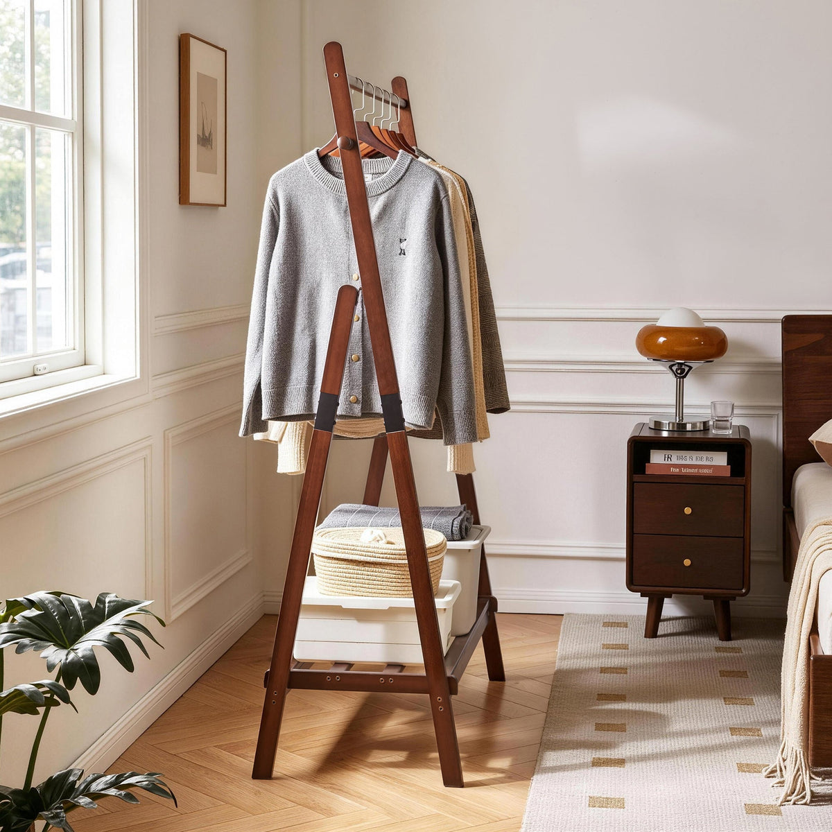 Heavy-Duty Solid Wood Freestanding Clothes Rack, photo 3 of 10