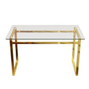 Modern Minimalist Rectangular Dining Table With Tempered Glass Top by Unique Piece Furniture