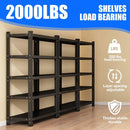 Household storage rack, adjustable display rack, basement balcony storage rack, carbon steel storage rack, 120cm * 40cm * 180cm, five floors (black)