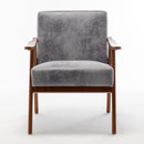 Mid Century Modern Accent Chair With Solid Wood Frame And Extra Thick Backrest by HouseOfZazla