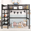 Loft Bed With 4 Tier Shelves And Storage by Unique Piece Furniture