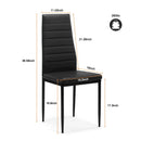 5 Pieces Dining Table Set For 4, Kitchen Room Tempered Glass Dining Table, 4 Faux Leather Chairs - Black by Unique Piece Furniture