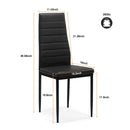 5 Pieces Dining Table Set For 4, Kitchen Room Tempered Glass Dining Table, 4 Faux Leather Chairs - Black by HouseOfZazla