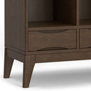 Harper - Low 6 Cube Storage With Drawers - Walnut Brown by HouseOfZazla