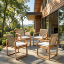 2-Piece Outdoor Dining Chairs Set: Acacia Wood with Rope Back by HouseOfZazla