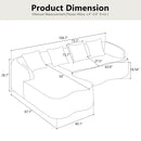 Modular L-Shape Sectional Sofa With Curved Chaise by Unique Piece Furniture