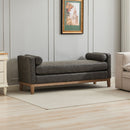 Elegant Upholstered Bench Daybed Ottoman With Bolster Pillows by HouseOfZazla
