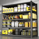 83.86 Inches Wide Black Metal Shelves, with 5 Removable Dividers, Large Capacity, Strong Load Bearing, Suitable for Garage, Kitchen and Office(83.86x47.27x23.62)