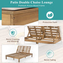 TREXM 5-Position Adjustable Backrest Double Chaise Lounge Outdoor