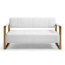 Modern Upholstery Accent Loveseat Sofa For Living Room 2 Seater With Metal Arms by HouseOfZazla