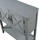 35" Farmhouse Wood Buffet Sideboard Console Table with Bottom Shelf and 2-Door Cabinet, for Living Room, Entryway, Kitchen Dining Room Furniture (Antique Gray)