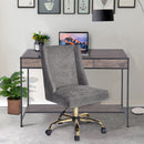 43.3" W x 21.6"D x 29.3" H Computer Desk with One Drawer, Walnut & Black