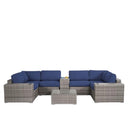 Modern Patio Rattan Sectional Set With Cushions by Unique Piece Furniture