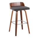 Maya - Mid Century Modern Fixed Height Barstool With Swivel With Square Footrest (Set of 2) by HouseOfZazla