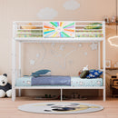 Bunk Bed, Convertible To 2 Separate Twin Size Beds & Full Length Guardrail & Ladder, No Box Spring Needed - White by HouseOfZazla