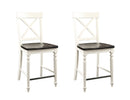 24" Tall Bar Stools (Set of 2) - Brown / White by Unique Piece Furniture