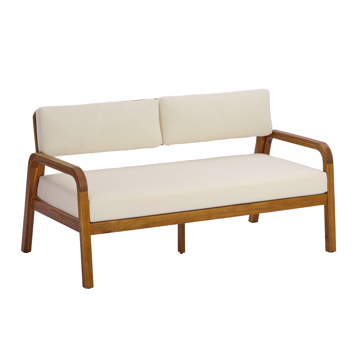 2 Pieces Outdoor Sofa Set with Cushions - Teak, photo 6 of 10