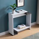 Contemporary Console Table With Two Open Shelves - White / Gray by Unique Piece Furniture