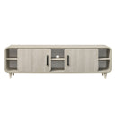 TV Stand With Sliding Doors And Handles, Living Room Furniture - Antique White