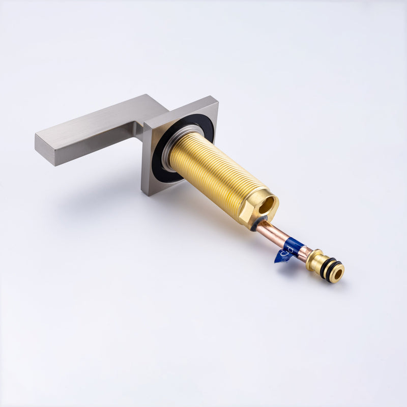 8 inch Widespread Bathroom Faucet Matte Black Bathroom Faucets for Sink 3 Hole Brass 2 Handle Lavatory Square Faucet Modern rv Bathroom Faucets