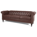 83.66 Inch Width Traditional Square Arm removable cushion 3 seater Sofa