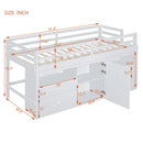 Loft Bed With 4 Drawers, Underneath Cabinet And Shelves by HouseOfZazla