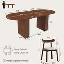 Oval Dining Table Set For 6 With 4 Chairs - Walnut by HouseOfZazla