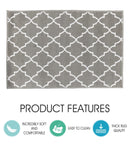 Sussex Home, Landing Rug, Slip Resistant Indoor Carpets Includes Adhesive Tape 2' x 3'-Trellisville Collection |Gray&White