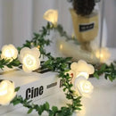 GobekUsa 1PC 10 LED Rose Flower String Lights Battery Powered Flower Rose Night Lamp For Wedding Valentines Day Party Garland Decoration