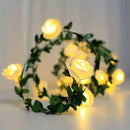 GobekUsa 1PC 10 LED Rose Flower String Lights Battery Powered Flower Rose Night Lamp For Wedding Valentines Day Party Garland Decoration