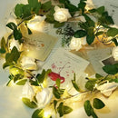 GobekUsa 1PC 10 LED Rose Flower String Lights Battery Powered Flower Rose Night Lamp For Wedding Valentines Day Party Garland Decoration