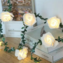GobekUsa 1PC 10 LED Rose Flower String Lights Battery Powered Flower Rose Night Lamp For Wedding Valentines Day Party Garland Decoration