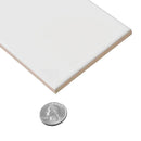 White 4x12 Polished Ceramic Subway Tile (34 pack, 10.4 sq ft/case) - Sample