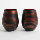 Black Swirl Stemless Glasses by Jersey Art Glass
