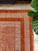 Alfa Rich Burnt Orange Area Rugs for Living Room Bedroom Decor Cotton Washable Pet Friendly