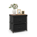 2-Drawer Nightstand with Removable Fabric Bins and Pull Handles by LJGDeals