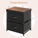 2-Drawer Nightstand with Removable Fabric Bins and Pull Handles by LJGDeals
