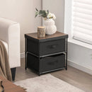 2-Drawer Nightstand with Removable Fabric Bins and Pull Handles by LJGDeals