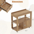 2-Drawer Sofa Side Table with Shelves for Living Room by DirectDeals