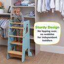 Adjustable Toddler Kitchen Tower with Safety Bars