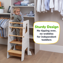 Adjustable Toddler Kitchen Tower with Safety Bars