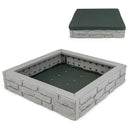 2-In-1 HDPE Kids Sandbox with Cover and Bottom Liner by LJGDeals