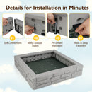 2-In-1 HDPE Kids Sandbox with Cover and Bottom Liner-Gray