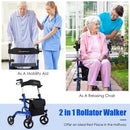 Folding Aluminum Rollator Walker with 8 inch Wheels and Seat by LJGDeals