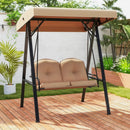 2-Person Outdoor Porch Swing with A-Shaped Metal Stand and Adjustable Canopy by LJGDeals