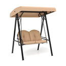 2-Person Outdoor Porch Swing with A-Shaped Metal Stand and Adjustable Canopy by LJGDeals