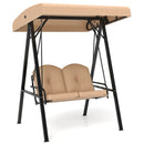 2-Person Outdoor Porch Swing with A-Shaped Metal Stand and Adjustable Canopy by LJGDeals