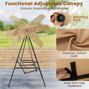2-Person Outdoor Porch Swing with A-Shaped Metal Stand and Adjustable Canopy by LJGDeals