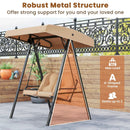 2-Person Outdoor Porch Swing with A-Shaped Metal Stand and Adjustable Canopy by LJGDeals