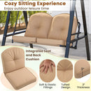 2-Person Outdoor Porch Swing with A-Shaped Metal Stand and Adjustable Canopy by LJGDeals